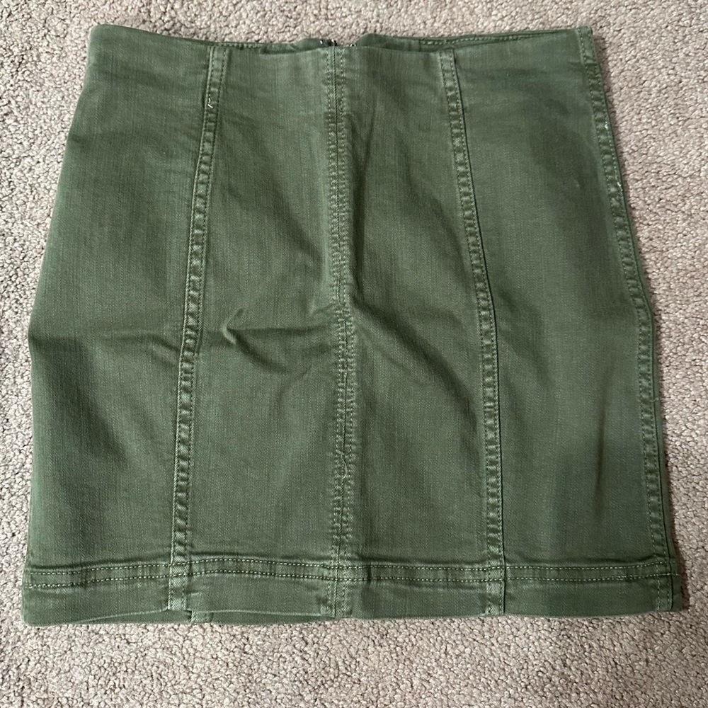 Free People | Denim Skirt (Olive)